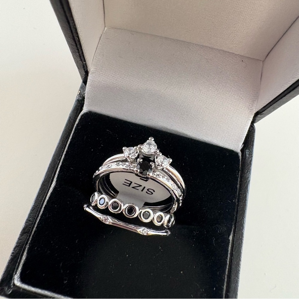 Bomb Party Delicates Dreams Dancing on Quiet Wings Black Onyx CZ Rhodium Plating - Picture 4 of 7